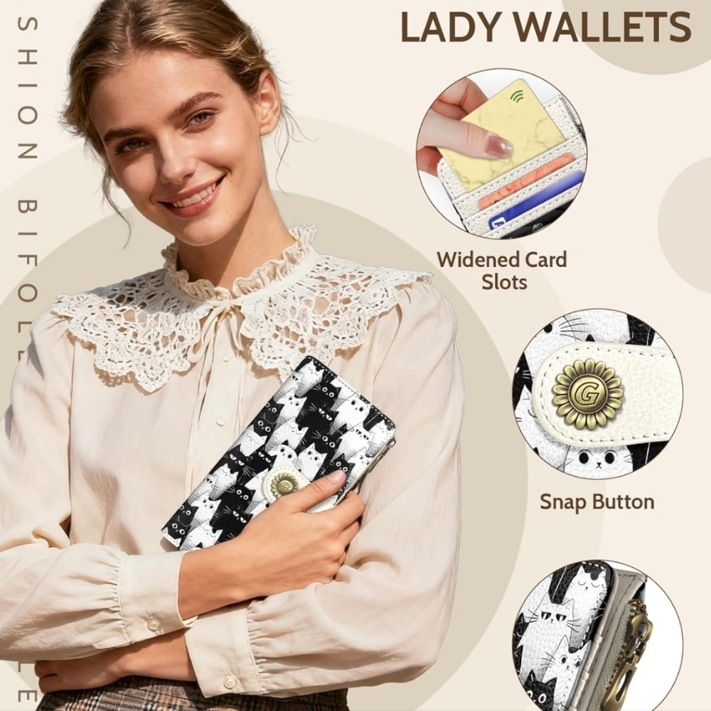 Cat Pattern RFID Blocking Wallet Case - Picture 6 of 6